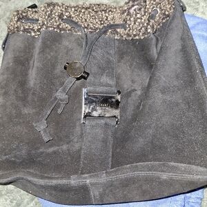 Stuart Weitzman Black Suede Shoulder Bag